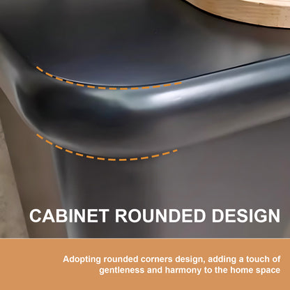 Aihm-Lon Black Electric Fireplace Modern TV Stand 70.86"-94.48"