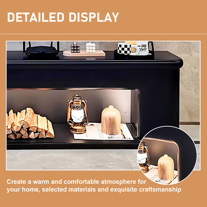 Aihm-Lon Black Electric Fireplace Modern TV Stand 70.86"-94.48"