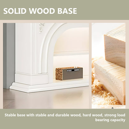 Aihm-Lon White Retro Indoor Electric Fireplace TV Stands 59.05"-82.67"