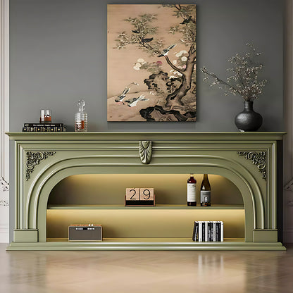 Aihm-Lon Green Retro Indoor Electric Fireplace TV Stands 59.05"-82.67"