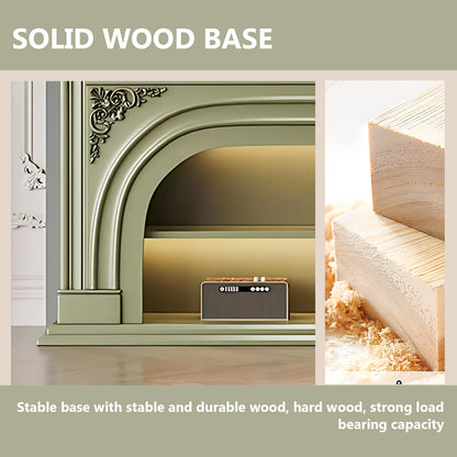 Aihm-Lon Green Retro Indoor Electric Fireplace TV Stands 59.05"-82.67"