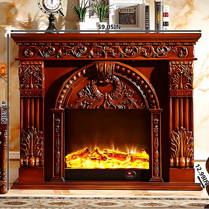 Aihm-Lon Dark Wood Electric Fireplace with Realistic Flame 59.05"