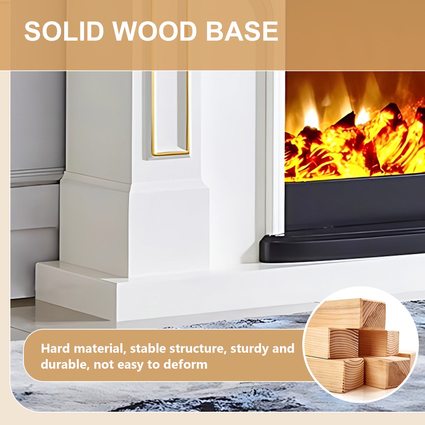 Aihm-Lon Electric Fireplace with Remote Control Realistic Flame 59.05"