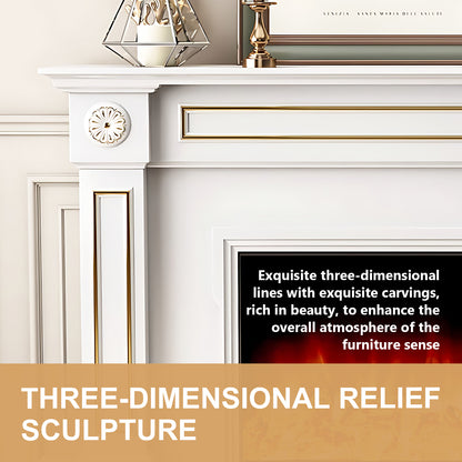 Aihm-Lon Electric Fireplace with Remote Control Realistic Flame 59.05"