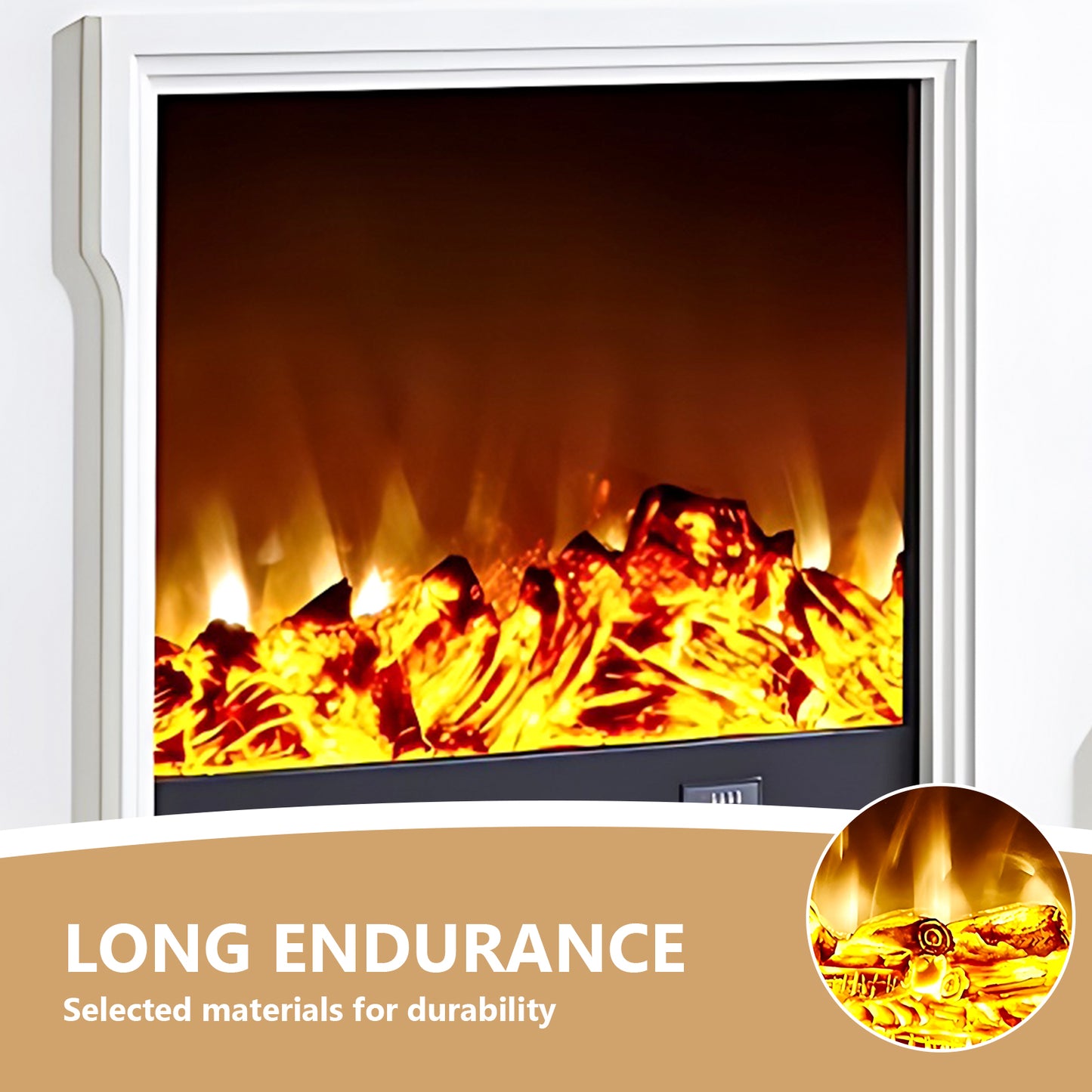 Aihm-Lon Electric Fireplace with Remote Control Realistic Flame 59.05"