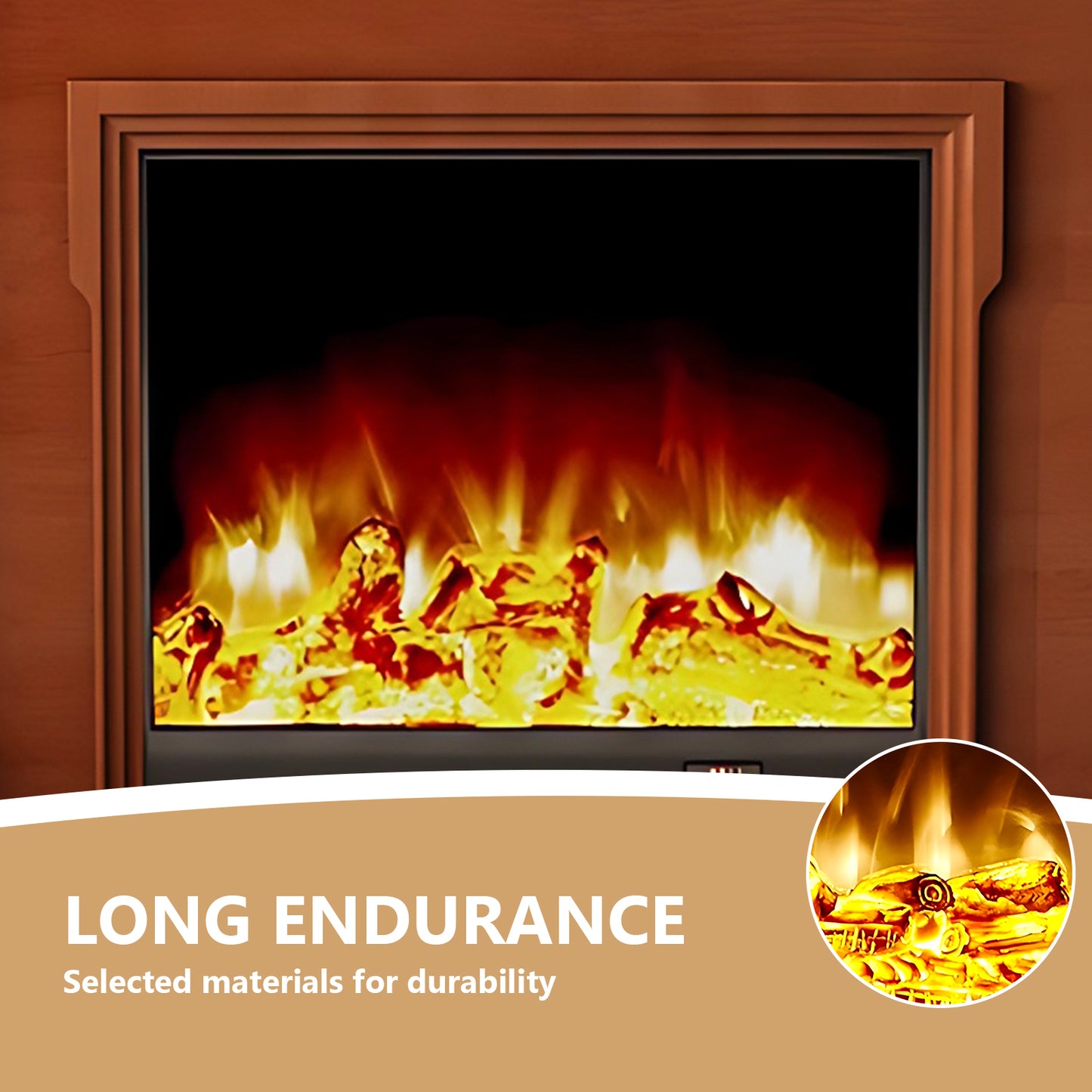 Aihm-Lon Electric Fireplace with Remote Control Realistic Flame 59.05"