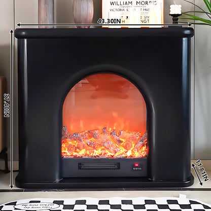 Aihm-Lon Black Electric Fireplace with Realistic Flame Modern Frame 43.30"