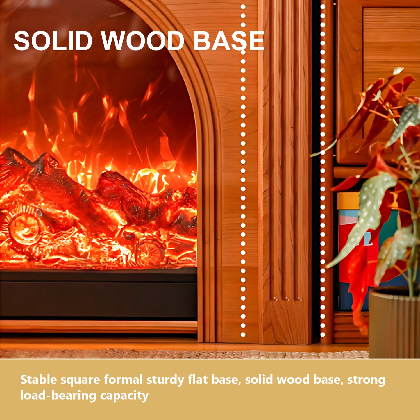 Aihm-Lon Electric Fireplace Decorative Insert and Storage Cabinet 38.58"