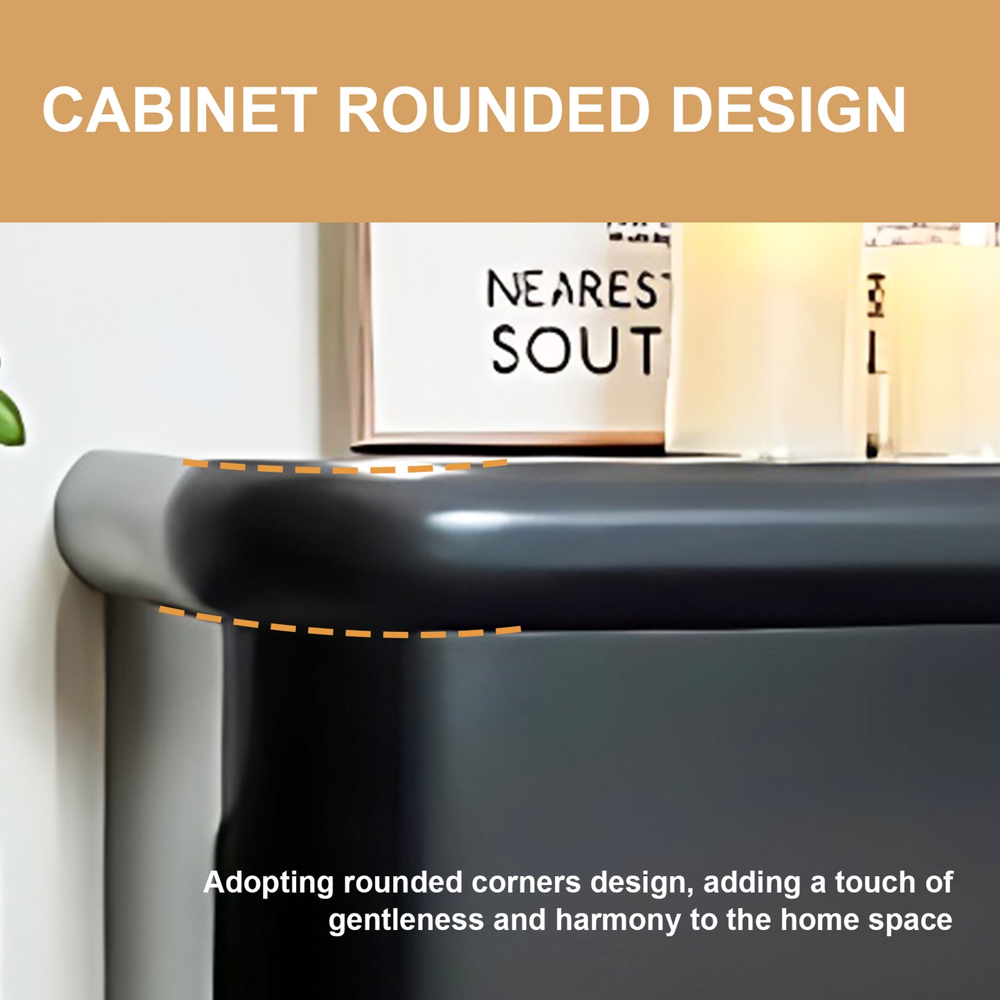 Aihm-Lon Black Electric Fireplace with Realistic Flame Modern Frame 43.30"