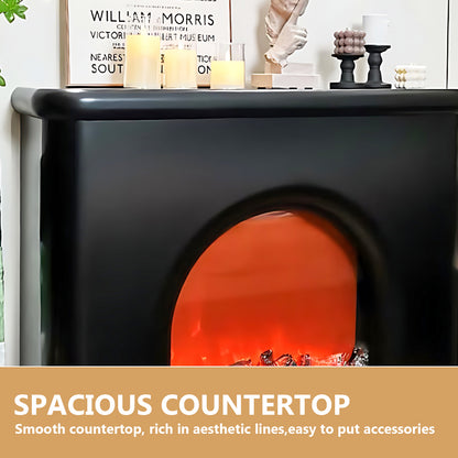 Aihm-Lon Black Electric Fireplace with Realistic Flame Modern Frame 43.30"