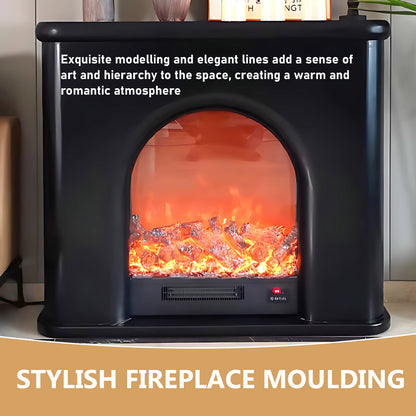 Aihm-Lon Black Electric Fireplace with Realistic Flame Modern Frame 43.30"