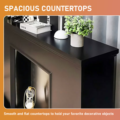 Aihm-Lon Square Electric Fireplace with Storage 43.3"-54.33"