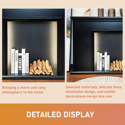 Aihm-Lon Square Electric Fireplace with Storage 43.3"-54.33"