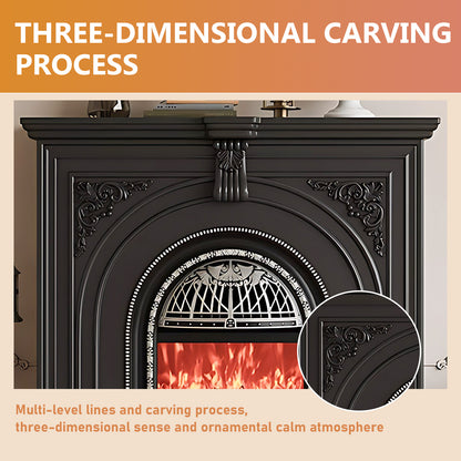 Aihm-Lon Retro Black Electric Fireplace Insert 39.37"-59.05"