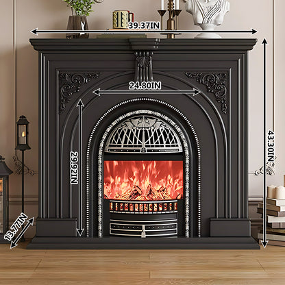 Aihm-Lon Retro Black Electric Fireplace Insert 39.37"-59.05"