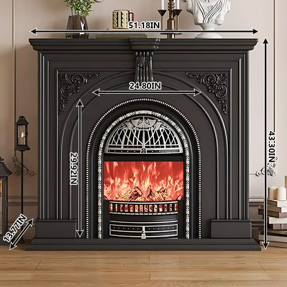 Aihm-Lon Retro Black Electric Fireplace Insert 39.37"-59.05"