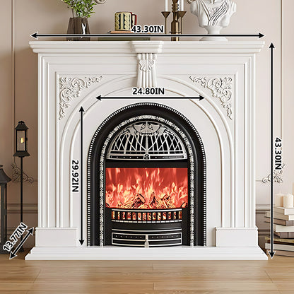 Aihm-Lon Retro White Electric Fireplace Insert 39.37"-59.05"