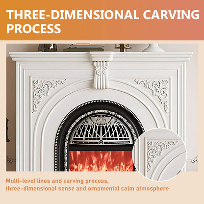 Aihm-Lon Retro White Electric Fireplace Insert 39.37"-59.05"