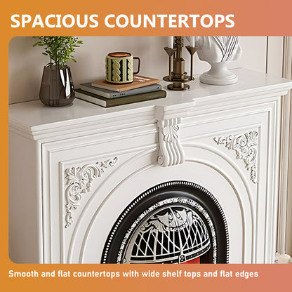 Aihm-Lon Retro White Electric Fireplace Insert 39.37"-59.05"