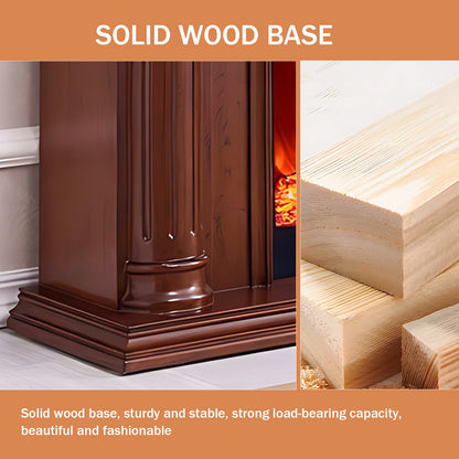 Aihm-Lon Modern Brown Electric Fireplaces with Realistic Flame 47.24"-59.05"