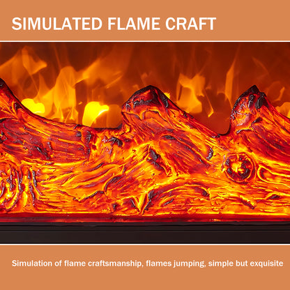 Aihm-Lon Modern Brown Electric Fireplaces with Realistic Flame 47.24"-59.05"