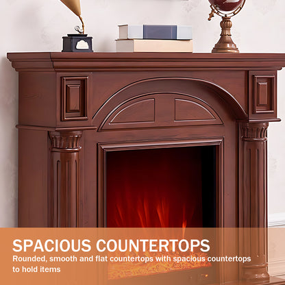 Aihm-Lon Modern Brown Electric Fireplaces with Realistic Flame 47.24"-59.05"