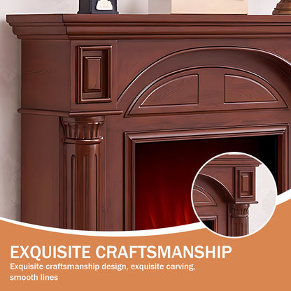 Aihm-Lon Modern Brown Electric Fireplaces with Realistic Flame 47.24"-59.05"