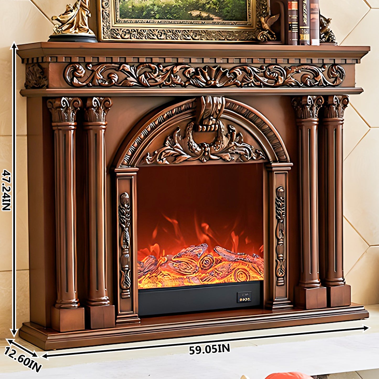 Aihm-Lon Freestanding Decorative Electric Fireplace 59"