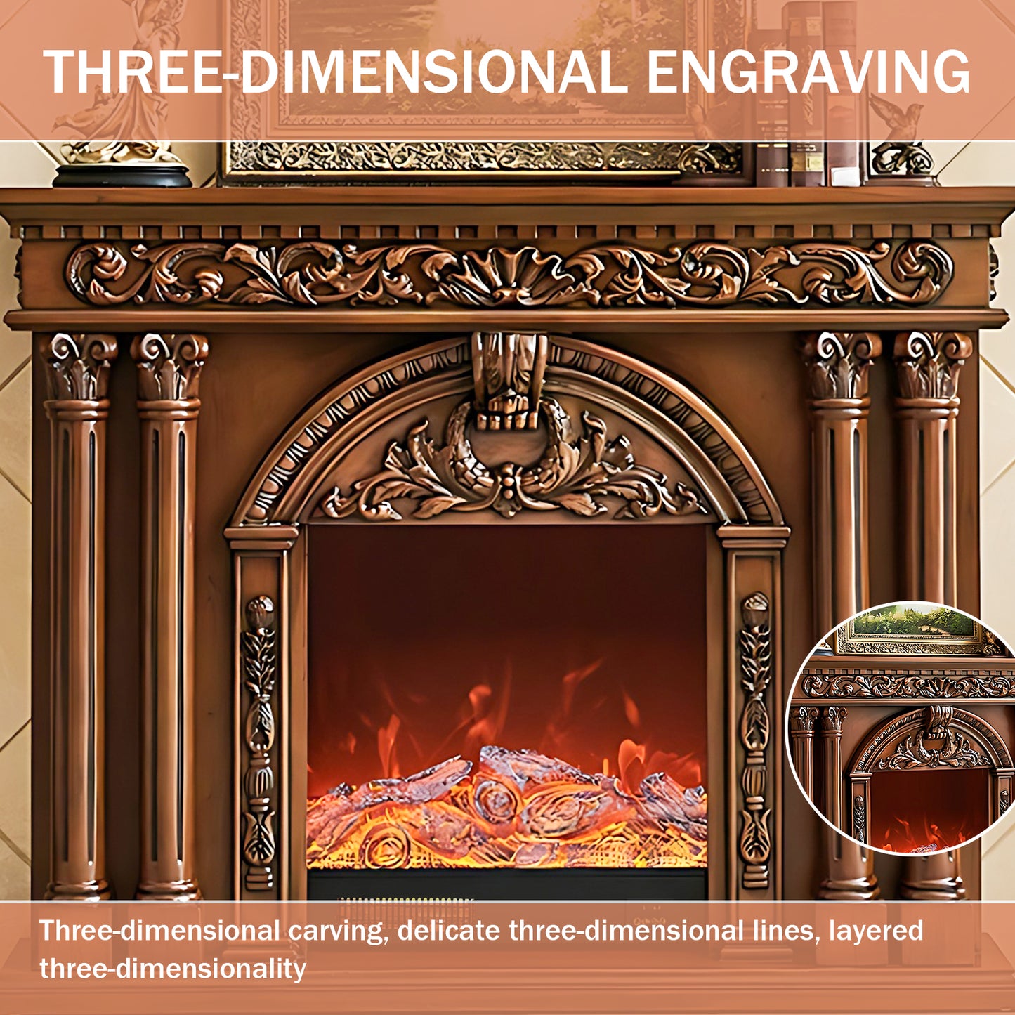 Aihm-Lon Freestanding Electric Fireplace Heater  31"