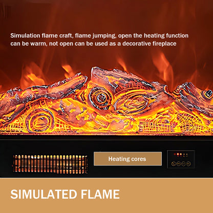 Aihm-Lon Electric Fireplace Heater with Mantel Realistic Flame 31.49"