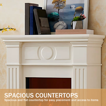 Aihm-Lon Electric Fireplace Heater with Mantel Realistic Flame 31.49"