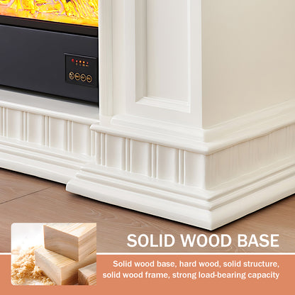 Aihm-Lon White Electric Fireplace with Decorative Flame 47.24"