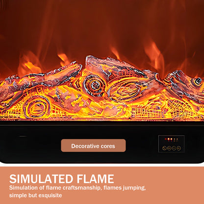 Aihm-Lon White Electric Fireplace with Decorative Flame 47.24"