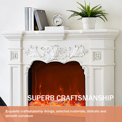 Aihm-Lon White Electric Fireplace with Decorative Flame 47.24"