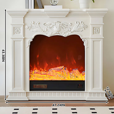 Aihm-Lon White Electric Fireplace with Heater 47.24"