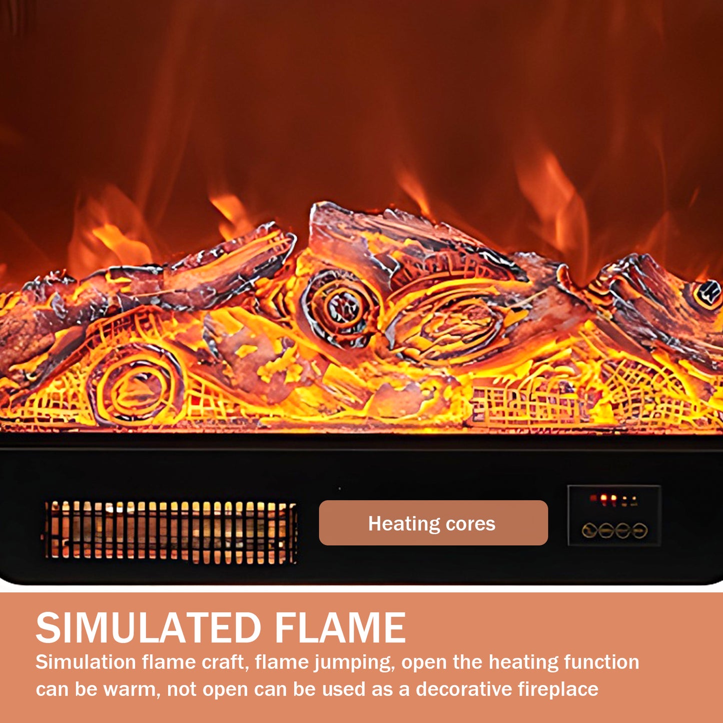 Aihm-Lon White Electric Fireplace with Heater 47.24"