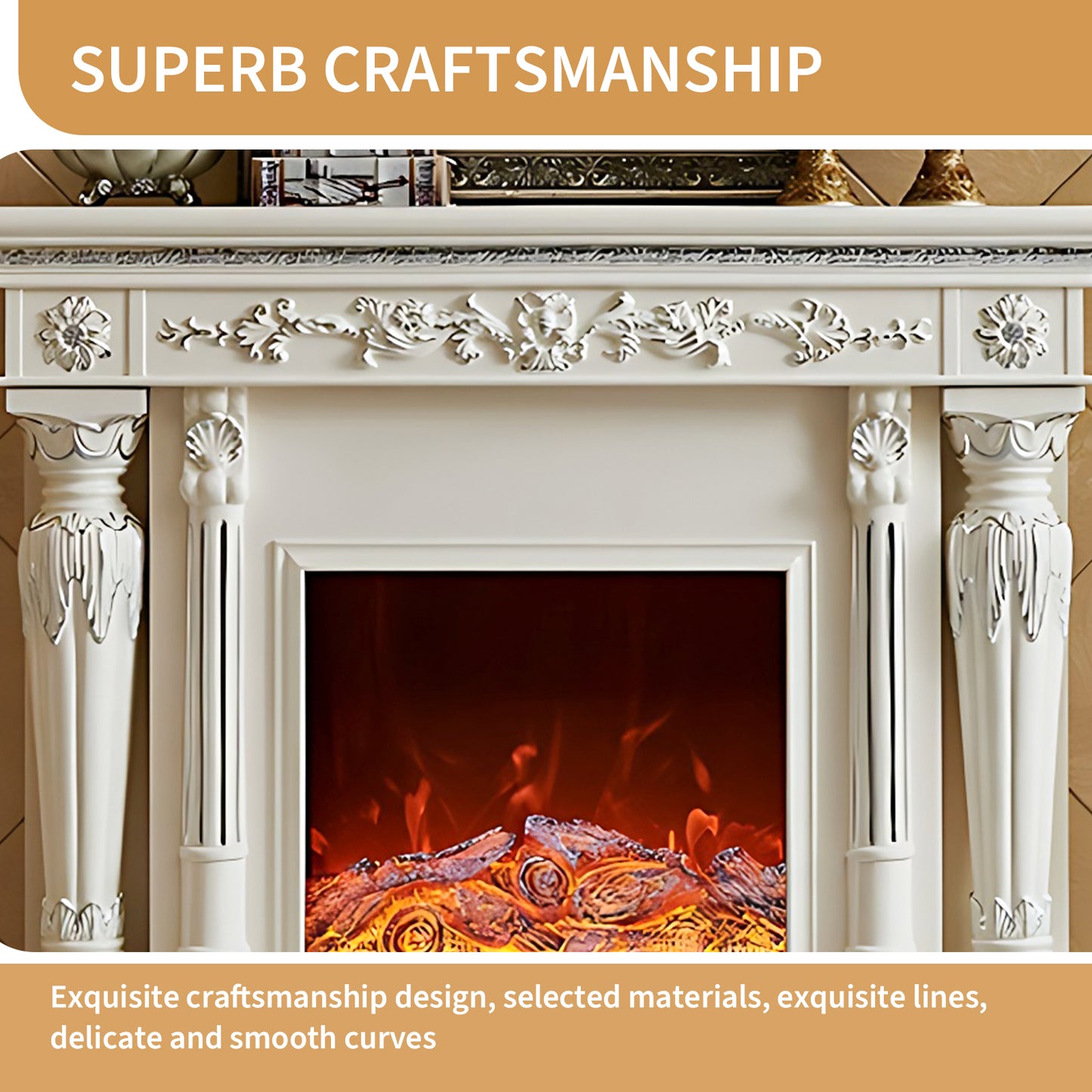 Aihm-Lon Decorative Electric Fireplace with Simulated Flame 59.05"