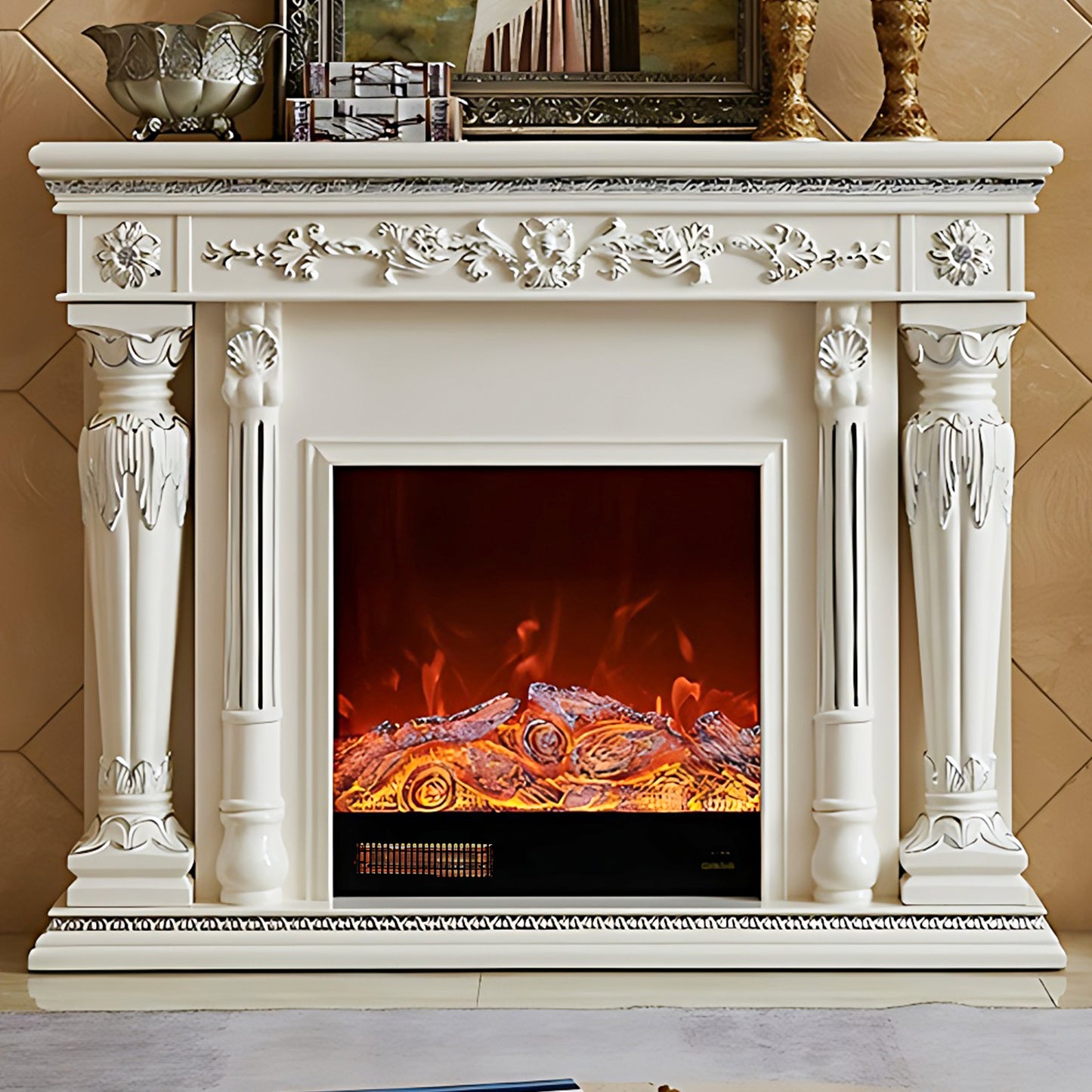 Aihm-Lon Electric Fireplace Heater with Simulated Flame 59.05"
