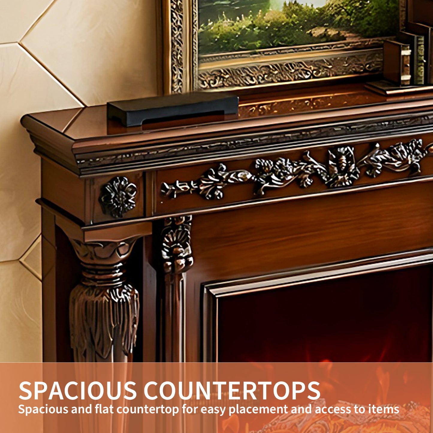 Aihm-Lon Freestanding Electric Fireplace Heater with Remote Control 59.05"