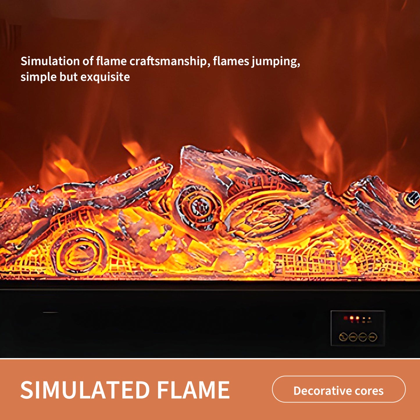 Aihm-Lon Freestanding Electric Fireplace with Decorative Inserts 59.05"