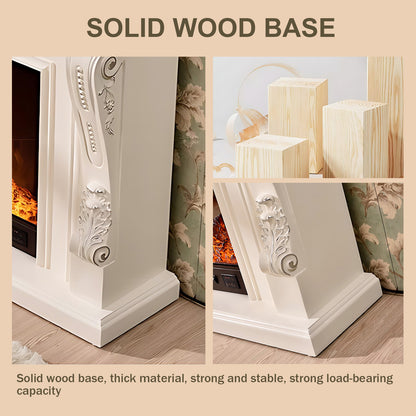 Aihm-Lon Electric Fireplace Mantel with Realistic Flame 51.18"-62.99"