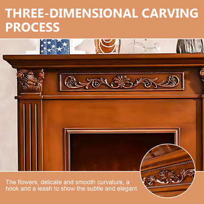 Aihm-Lon Retro Freestanding Electric Fireplaces with Realistic Flame 47.24"-59.05"