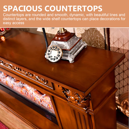 Aihm-Lon Retro Freestanding Electric Fireplaces with Realistic Flame 47.24"-59.05"