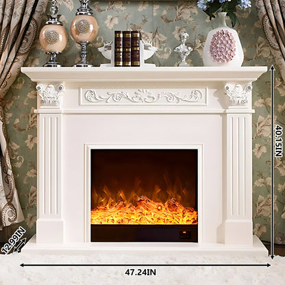 Aihm-Lon White Electric Fireplace Decorative Flame 47.24"