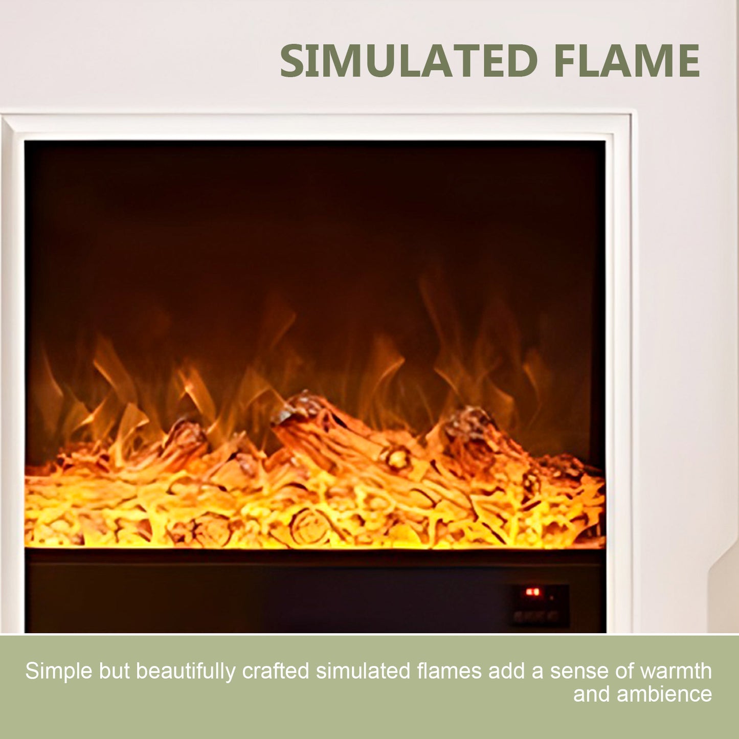 Aihm-Lon White Electric Fireplace Decorative Flame 47.24"