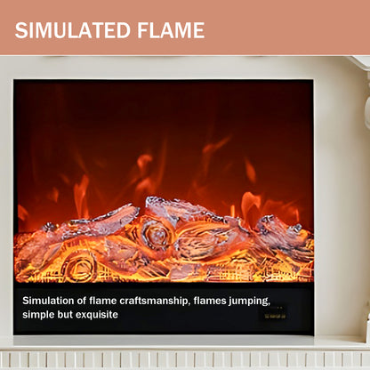 Aihm-Lon Modern Decorative Electric Fireplace Mantel with Gold Design 59.05"