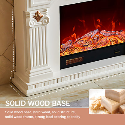 Aihm-Lon Modern Electric Fireplace Heater with Gold Design 59.05"