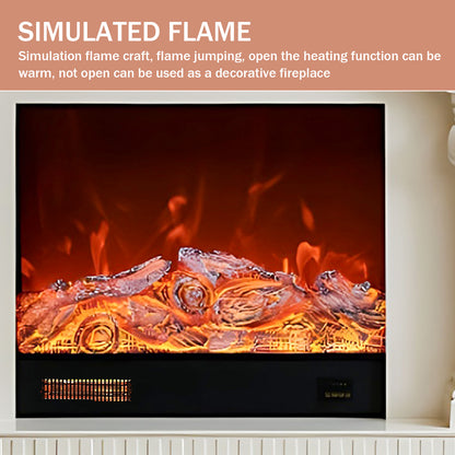 Aihm-Lon Modern Electric Fireplace Heater with Gold Design 59.05"