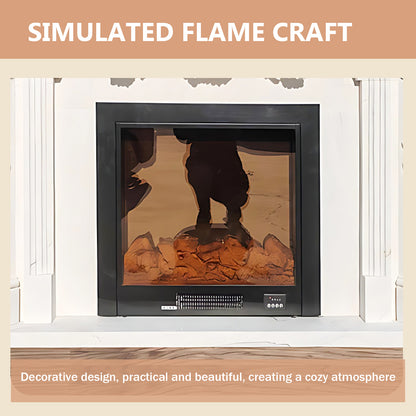 Aihm-Lon White Electric Fireplace Modern with Decorative Inserts 62.99"