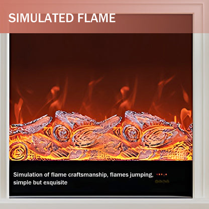 Aihm-Lon Modern White Electric Fireplace with Fake Flame 47.24"-59.05"